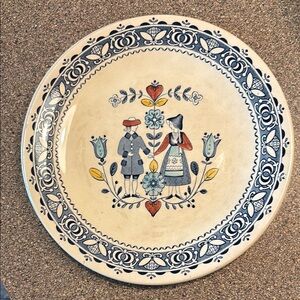 Johnson Brothers Blue and Red Hearts & Flowers Plate